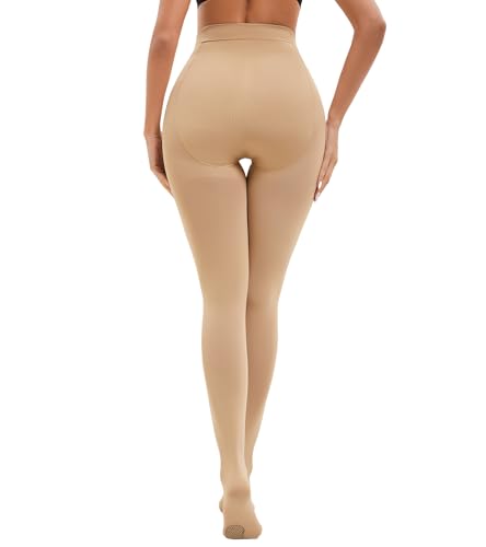 Image of Women's Opaque High Waist Basic Tight Pantyhose Soft Solid Color Control Top Tights