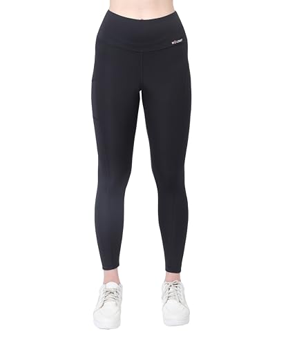 Image of GLAMORAS Women's Polyester Spandex High Waist Gym Leggings with Side Pocket, 4-Way Stretch, Squat-Proof, Moisture-Wicking Workout Tights for Running, Gym, Fitness, Training, Yoga & Activewear
