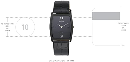 Titan Edge Quartz Analog Black Dial Leather Strap Watch for Men-NS1044NL01 - Image 3