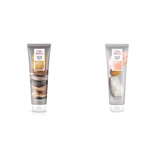 Wella Professionals Color Fresh Mask Pack - Mascarillas de Color Coloración Temporal - Tono Golden Gloss (Rubio Dorado) + Tono Pink Blush (Rosa Suave) - 2 x 150 ml