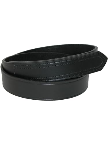Boston Leather Mens Leather 1 3/8 inch Hook and Loop Fasteners No Scratch Work Belt | Black 344