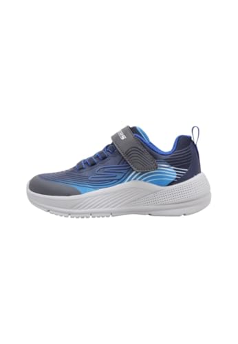 Baskets pour garçon Skechers Microspec Advance en textile respirant bleu marine 27