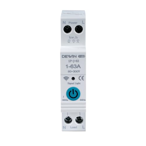 Wattive Zeitschaltuhr Hutschiene WiFi Smart Schalter 1P 1-63A 230V Intelligenter Schaltrelais TUYA App Fernbedienung WLAN Schaltuhr für Smart Home Mit Metering und Zeitmessung
