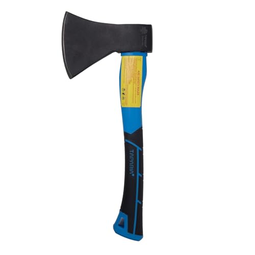 Image of Taparia FHSA 1000 Steel Axe with Fiberglass Handle (1000g / 1 Kg)-Ergonomic Non-slip Handle, Protective Rubber Handle-Balanced Weight Distribution, Vibration-Absorbing Handle-Lightweight