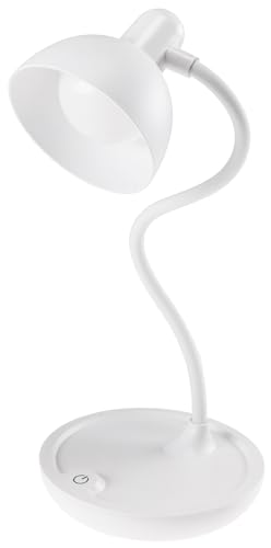 ChiliTec Tischleuchte 3x AA Batterie 25cm Schwanenhals Dimmbare Led Leseleuchte Licht Warmweiß 3000k Weiß