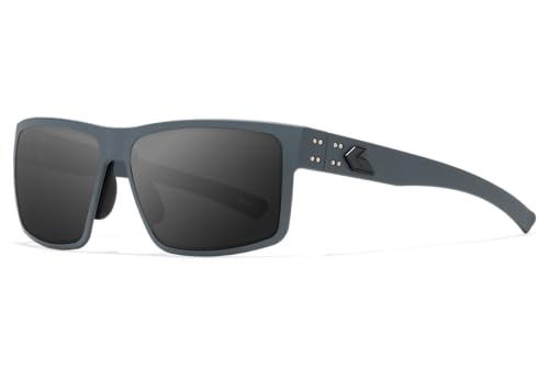 Gatorz Rig Non-Polarized Hand Crafted Aluminum Sunglasses - Made in the USA (Slate with Black Logo/Smoke Non-Polarized) - GZ-14-100