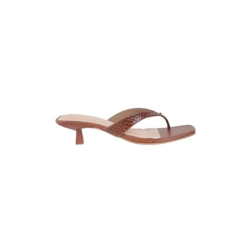 Image of Mochi Women Faux Leather Slip-on Heeled Sandal