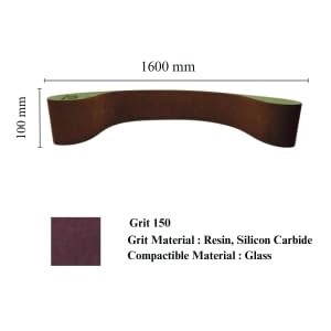 Excel Impex Glass Grinding Belt for Bevelling, Set of 3 (150 grit) - Image 2 thumbnail