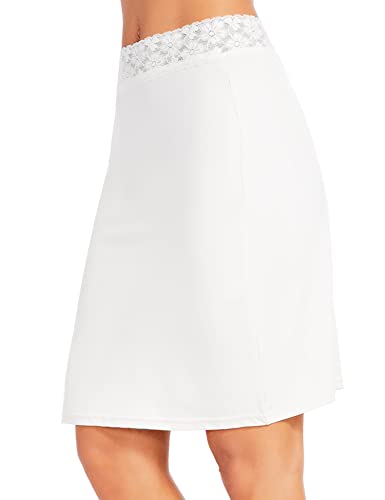 Image of Half Slips for Under Dress Women Underskirt Dress Extender Lace Trim Knee Length
