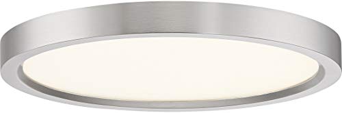 Quoizel OST1711BN Outskirt Modern Super Flush Mount Ceiling Lighting, 1-Light, LED 15 Watts, Brushed Nickel (1" H x 11" W) Quoizel OST1711BN Outskirt Modern Super Flush Mount Ceiling Lighting, 1-Light, LED 15 Watts, Brushed Nickel (1" H x 11" W)