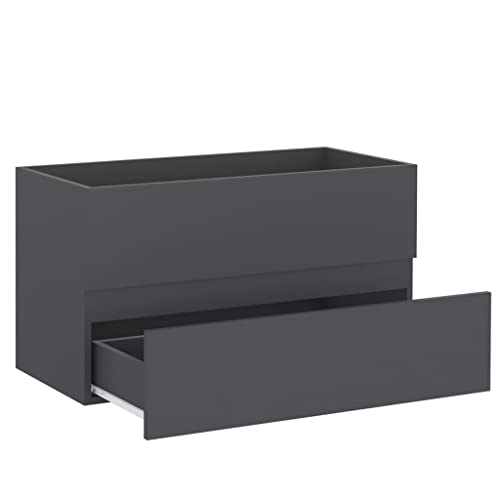vidaXL-Mueble-con-Lavabo-Armario-Tocado-Fregadero-Aseo-Cuarto-de-Bano-Inodoro-Ducha-Banero-Mobiliario-Robusto-Estable-Aglomerado-Gris