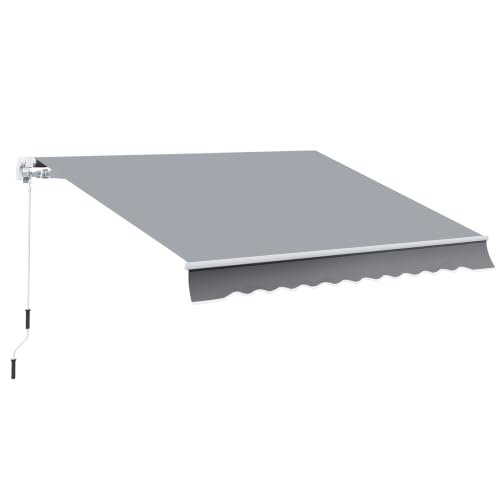 Outsunny Gelenkarmmarkise mit Handkurbel Markise 395cm Breit...