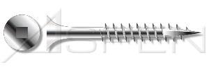 (500pcs) #8 X 2-1/2", Deck Screws, Bugle Head, Square Recess Drive, Type 17 Point, 305 Stainless Steel (18-8), Waxed, Ships Free in USA