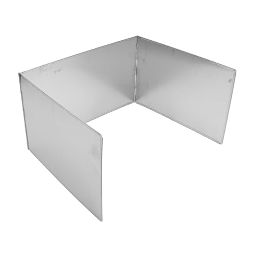 NbgrvB Parabrisas para estufa de camping para uso en exteriores, pantalla de viento plegable de acero inoxidable con protección de gran área, 34 x 30 cm, color gris
