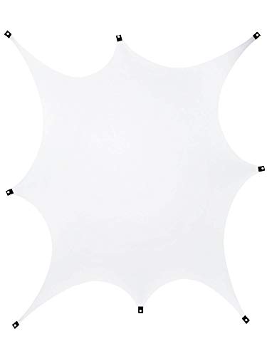 PSYWORK Schwarzlicht Segel Spandex | Crystal Clear Shape I | Weiß | 3 x 3m | UV-aktiv | leuchtend | Wandtuch Wandbehang Stoff Neon Deko Party Tuch Tapestry Poster Psy Goa