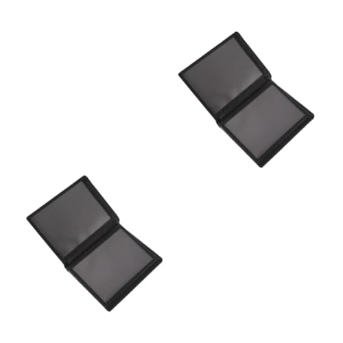 HOMSFOU 2pcs Multi-functional Business Card Holder Organizer Credit Cards Id Leather Wallet for Men Women
