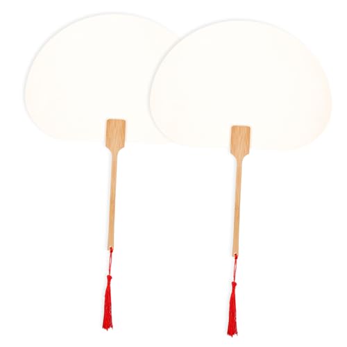 TIDTALEO 2 Piezas Ventiladores de Mano Blanco para Graffiti Ventiladores DIY para Pintura y Dibujo Materiales y Portátiles para Manualidades
