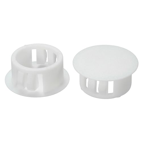 Image of PATIKIL 18mm (11 /16 inch) Plastic Hole Plugs, 30Pcs Flush Type Round Hole Plugs Cover Snap in Locking Hole Tube for Table Kitchen Cabinet Furniture, White