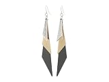 GUESS 'Basic' Mixed Metal Linear Triangles Drop Earrings
