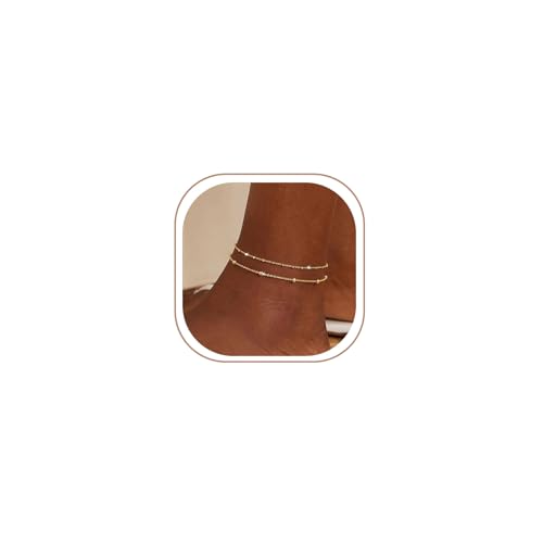 Cadena delicada de tobilleras para mujer impermeables con perlas finas