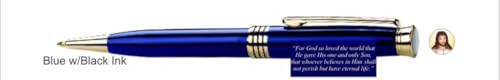 Image of Jesus John 3:16 Bible Verse Premium Luxury Brass Twist Pen in Box