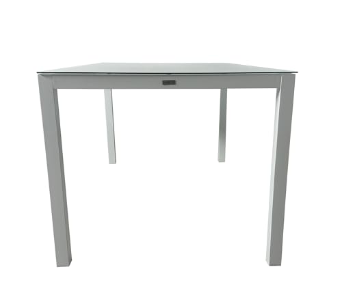 MOMMA HOME Mesa Jardin Aluminio y Cristal TempladoMesa Comedor Rectangular de Exterior 6 Personas Aire Libre Medidas 150x90x74 cm (Blanco) - imagen 6