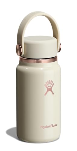 Image of Hydro Flask Micro Bottle - Leak Proof Purse or Pocket Flask - Insulated Mini Water Bottle 6.7 Oz Linen Rose Gold