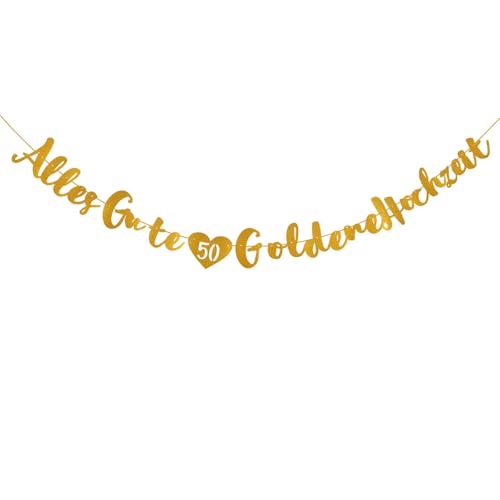 Goldene Hochzeit Deko, 3m Gold 50 Jahre Hochzeitstag Dekoration Banner, Glitzer GoldHochzeit deko für Tortendeko Goldhochzeit 50. Jubiläum, 50. Hochzeitstag Goldene Hochzeit Deko, 3m Gold 50 Jahre Hochzeitstag Dekoration Banner, Glitzer GoldHochzeit deko für Tortendeko Goldhochzeit 50. Jubiläum, 50. Hochzeitstag