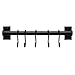 FuninCrea Barra Portautensili Cucina, 30cm Alluminio Porta Mestoli da Cucina con 5 Ganci Mobili, Montaggio a Parete Barra Cucina Portautensili Organizzatore Multiuso con Asta per Cucchiaio (Nero) immagine