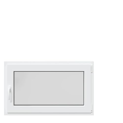 vidaXL RISOR 100x60 cm White PVC Tilt&Turn Window - Double Glazed, Thermal Insulation, Leak-Proof, Ideal for Basements/Garages
