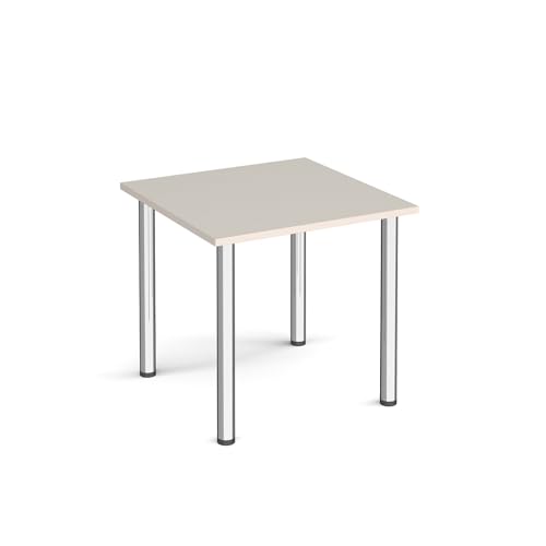 Image of Mr Office Rectangular radial leg meeting table - chrome legs, Light Grey, 800