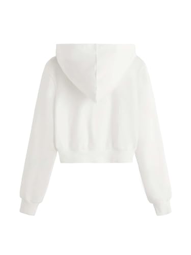 Milumia Girl's Zip Up Hoodie Solid Long Sleeve Hooded Jacket Crop Top with Pocket2