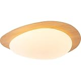 VERSLEH LED 3-Color Dimming Ceiling Lamp, Creative Flush Mount Light with 3000-6000K Adjustable Color Temperature, Minimalist for Hallway, Bedroom, Balcony Lighting Fixtures(Raw Wood,38cm)