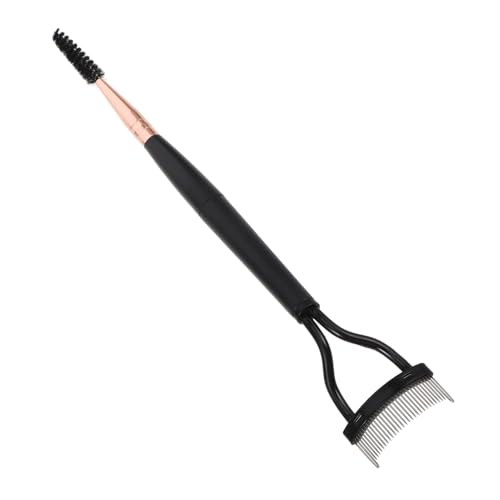 IWOWHERO 2-in-1 Eyebrow Comb Mascara Brush Fine Tooth Brow Brush Stainless Steel Portable Beauty Tool