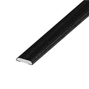 White/Coloured UPVC Trims 20mm,25mm,30mm,45mm,65mm,95mm 1m Lengths Comes Flat! (Black 20mm)