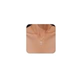 Collier pour femme Katshdan Collier avec pendentif croix pour femme - Collier ras du cou en forme de croix dorée - Colliers crucifix en cristal - Petits colliers crucifix en strass - Bijoux de charme de mariage