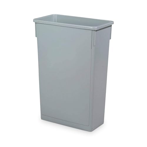 We Can Source It Ltd – 87L Slim Jim Bin – Grey Commercial Wall-Hugger Waste Container with Venting Channels & Bag Cinches – Ideal for Kitchens, Recycling, Offices & Tight Spaces