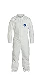 Tobillos abiertos. Dupont Tyvek ty120s Mono de seguridad desechable, de puño abierto, Blanco