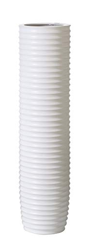 Casablanca - Vase - aus Keramik matt weiß mit Rillenstruktur H 58 cm