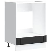 vidaXL Herdumbauschrank Lucca Schwarz Holzwerkstoff, Backofenschrank, Herdschrank, Ofenschrank, Küchenofenschrank, Küchenherdschrank