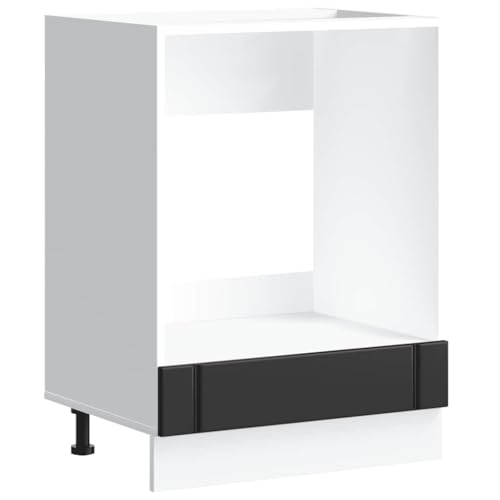 vidaXL Herdumbauschrank Lucca Schwarz Holzwerkstoff, Backofenschrank, Herdschrank, Ofenschrank, Küchenofenschrank, Küchenherdschrank