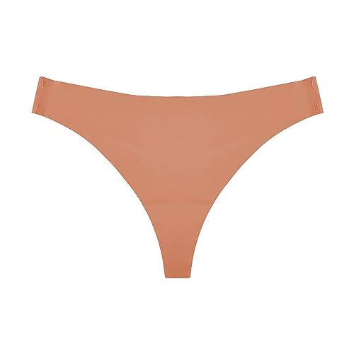 Cocila Bragas Mujer Algodón Elástico Culotte Cintura Media Ropa Interior Cómodas Y Suaves De para Mujer, Sexy Lencería En V, Transpirable, Tanga (Khaki, M) Tallas Grandes Menstruales Flujo
