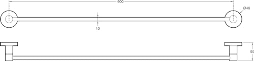 JACOB DELAFON Towel bar Mural to Wall 60 cm. Colour Chrome. with fixing kit. ÉO E77828-CP - Image 3