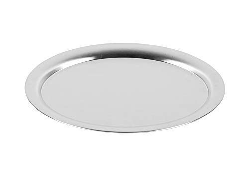 APS 30112 Serviertablett „Kaffeehaus“, klassisches Wiener Kaffeehaus Tablett, Edelstahl Tablett, matt poliert, oval, Rand eingerollt, 26,5 x 19 cm, 1 cm Höhe