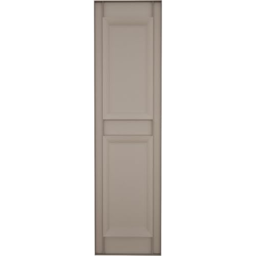 Ekena Millwork Lifetime Vinyl LP2S14X05500CL Standard Two Equal Panel Vinyls, Raised Panel Vinyl Shutters, w/Installation Shutter-Lok's & Matching Screws (Per Pair), 14 3/4"W x 55"H, Clay