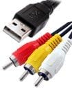 1.5 Meter USB A Male to 3 RCA Male Phono AV Cable