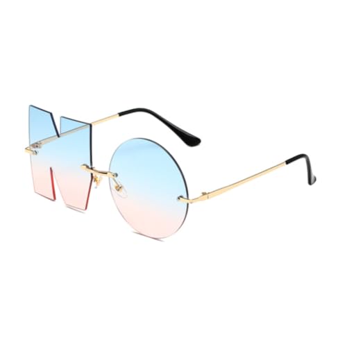 Image of ENTHYI Letter NO Party Rimless Irregular Design Sunglasses For Men /Women UV400 Streetwear Eyewears