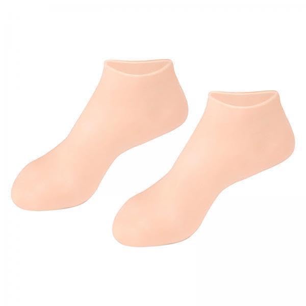 SAZ DEKOR® 2xSilicone Moisturizing Socks Pedicure Socks Foot Care SPA Skin Color L|Nail Tools with Leather Case|Nails Art Design Decoration Accessories|Nail Tool Equipment, Nail Accessories|