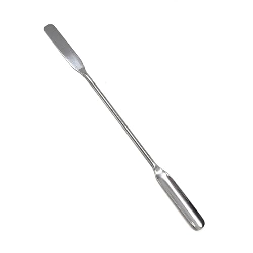 A2Z Lab Spatula Stainless Steel Micro Spoon Scoop, Laboratory Sampling Spoon Mixing Spatula for Medicine, Cosmetic Lab, Powders Gel Cap Filler- Laboratory Supplies for Experiments & Lab Use - 6 inch