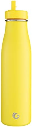 onegreenbottle Evolution Stainless Steel Metal Insulated Bottle with Straw Cap. Leakproof Water Bottle, 500 ml Hot and Cold Drinks - Milk